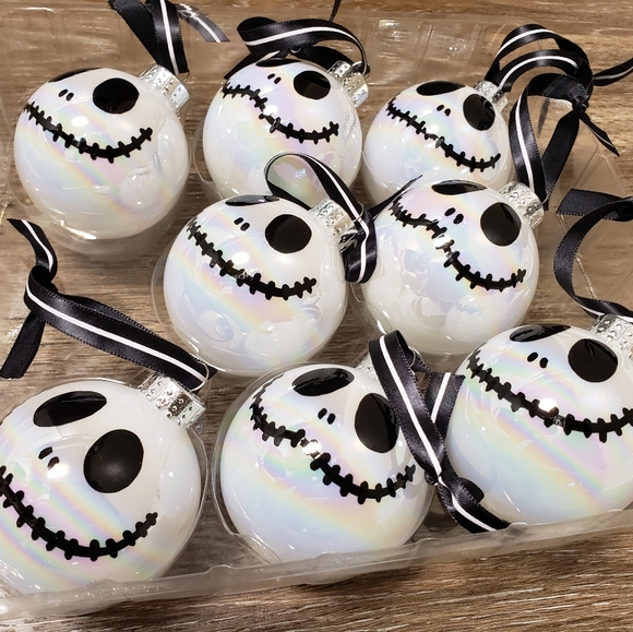 Jack Skellington NBC Iridescent Glass Ornaments - Picture 4 of 5
